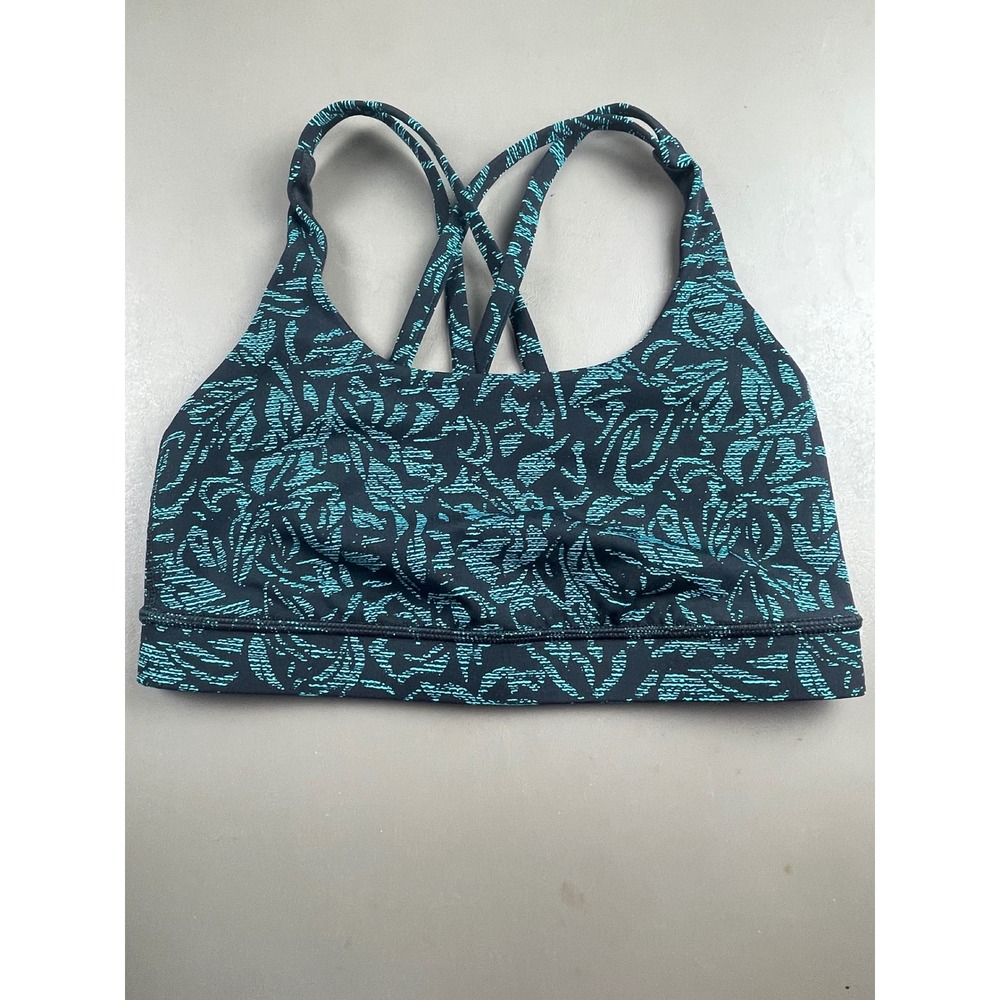 Lululemon Energy Bra Black Green Size 6